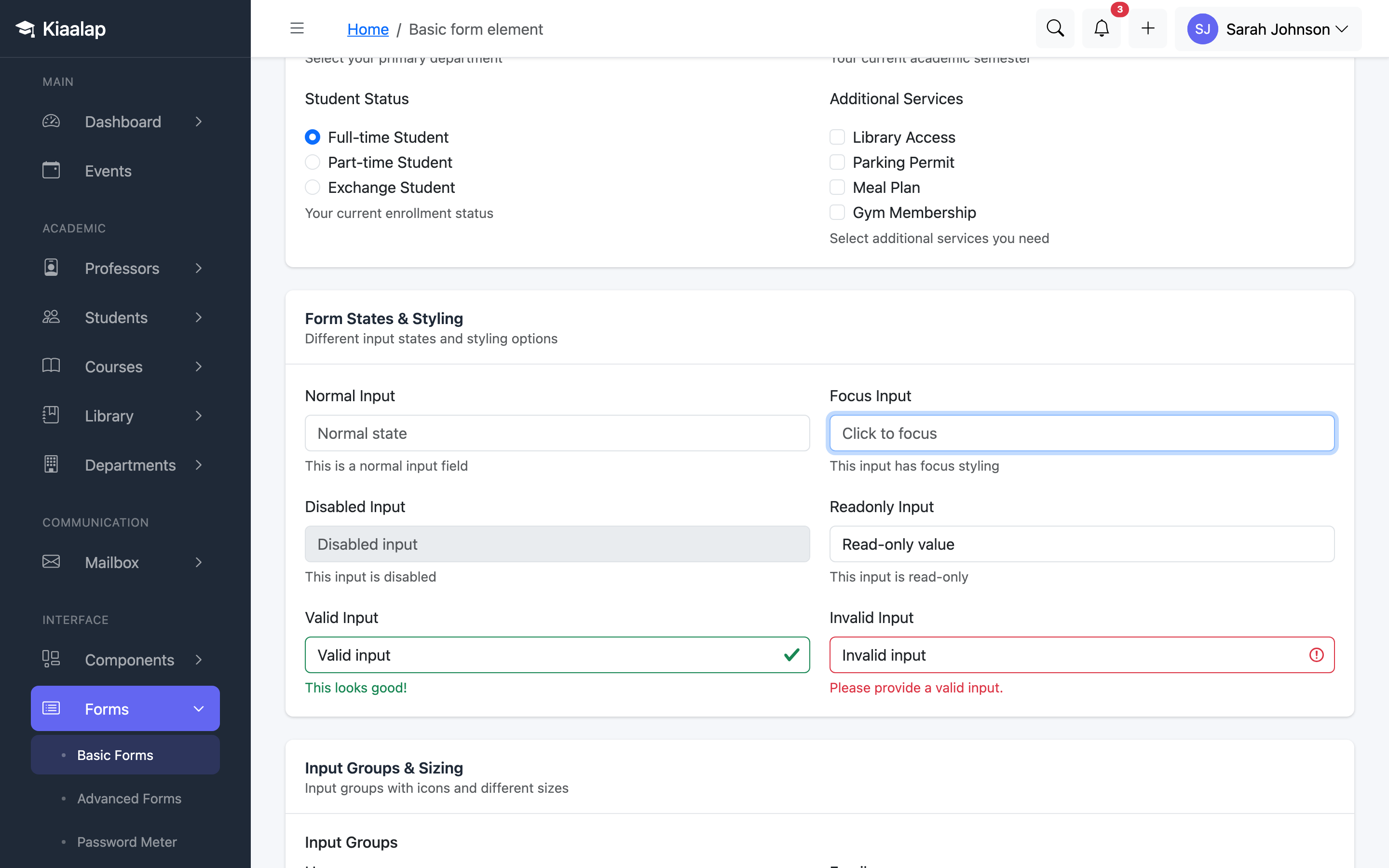 Kiaalap Forms page